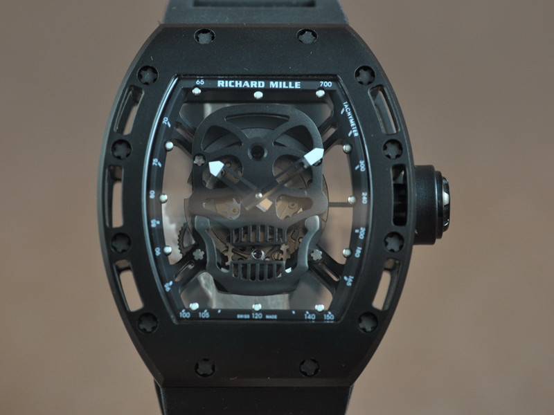 Replica Richard Mille RM 052 Tourbillon Skull steel Watch